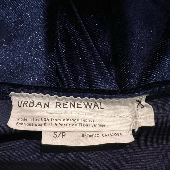 Urban Outfitters Dark Blue Velvet (velour) Skater Mini Dress - Picture 3 of 4